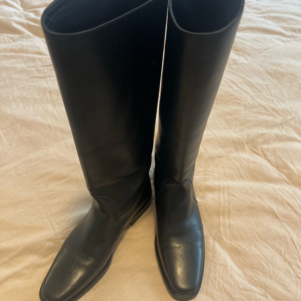 Black Knee-High Leather Boots